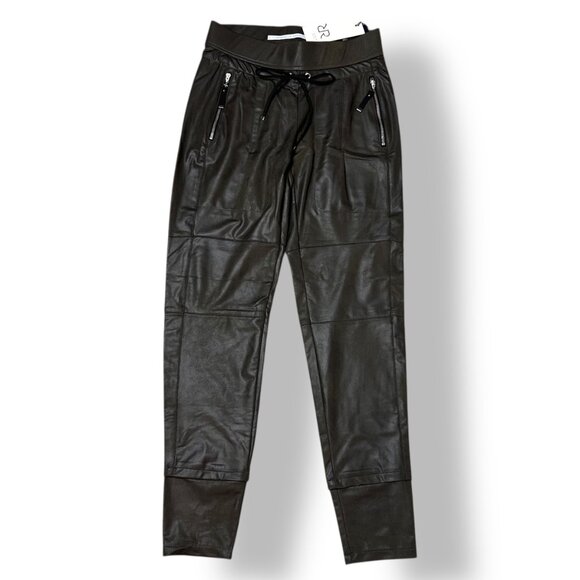 Raffaello Rossi Candy Jogger Drawstring Pants Olive Size 32 (0, XS) Faux Leather - Picture 1 of 10